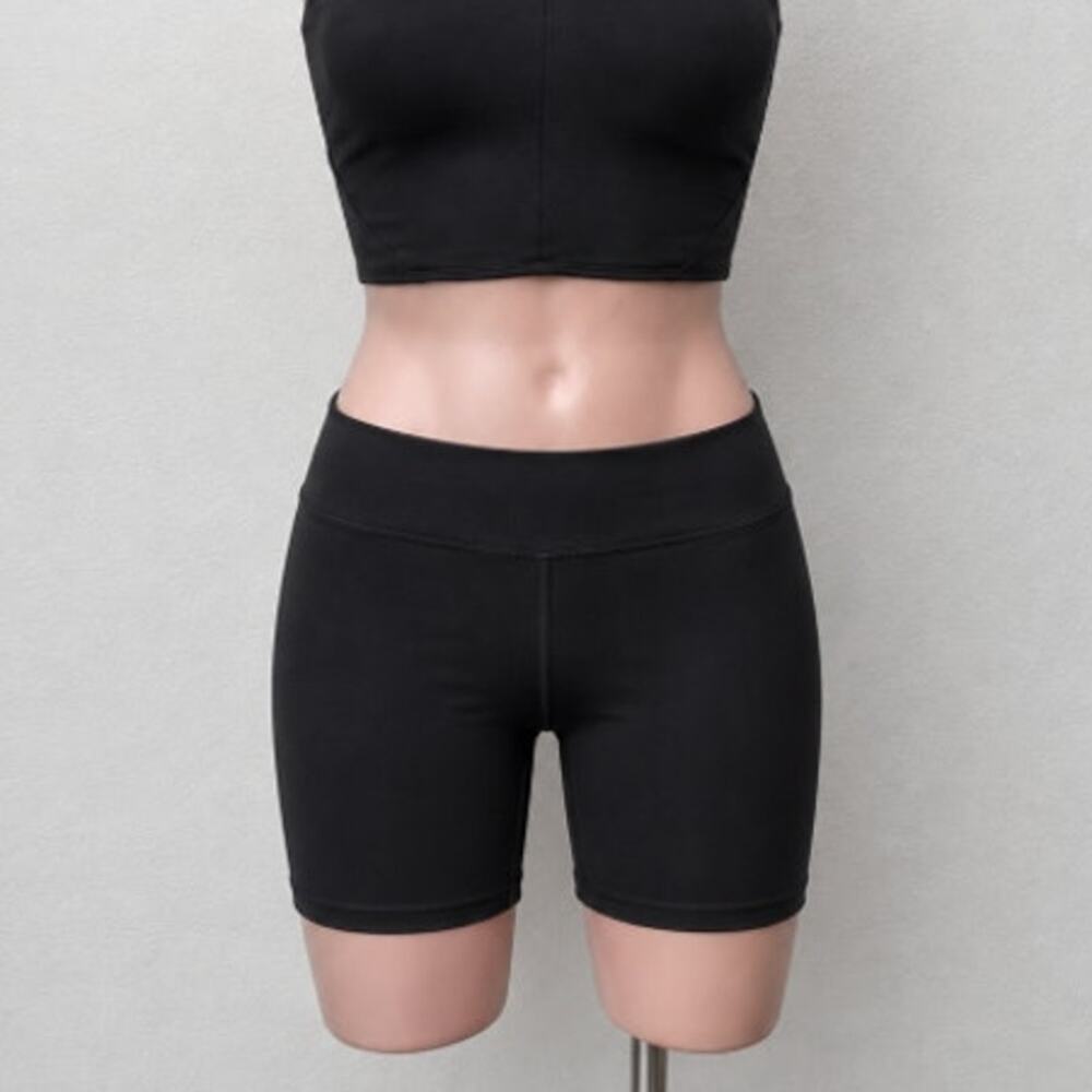 Skims Black High Waist Biker Shorts S/M | Seamless Shaping Stretch